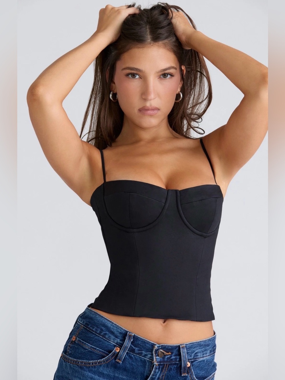 House of CB Black Structured Bustier Cami
